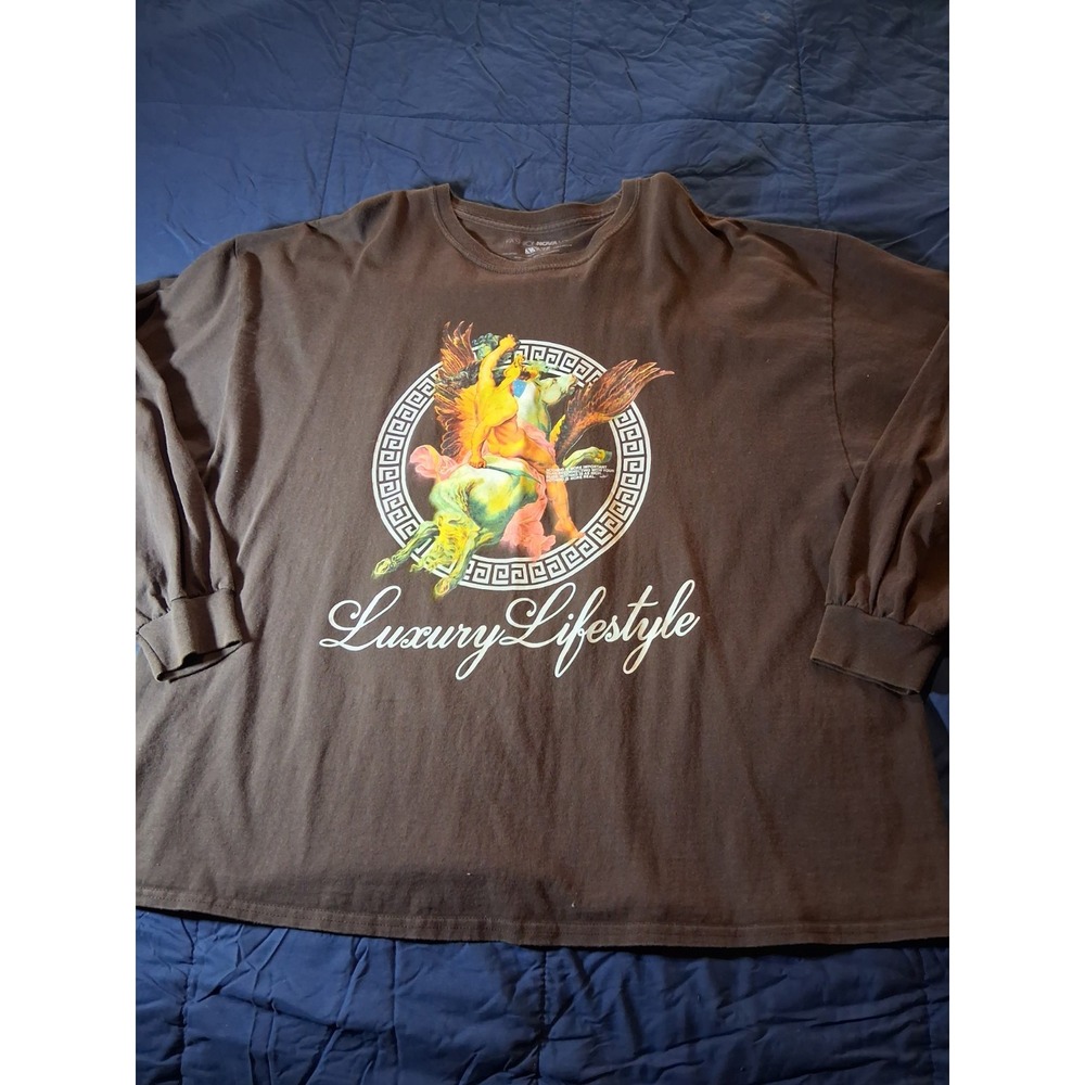 Fashion Nova T-shirt Brown Cotton Crew Neck Long‎ Sleeve